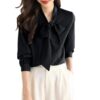 2025 Cross-border Long-sleeved Bow Blouse for Women. - 图片 3